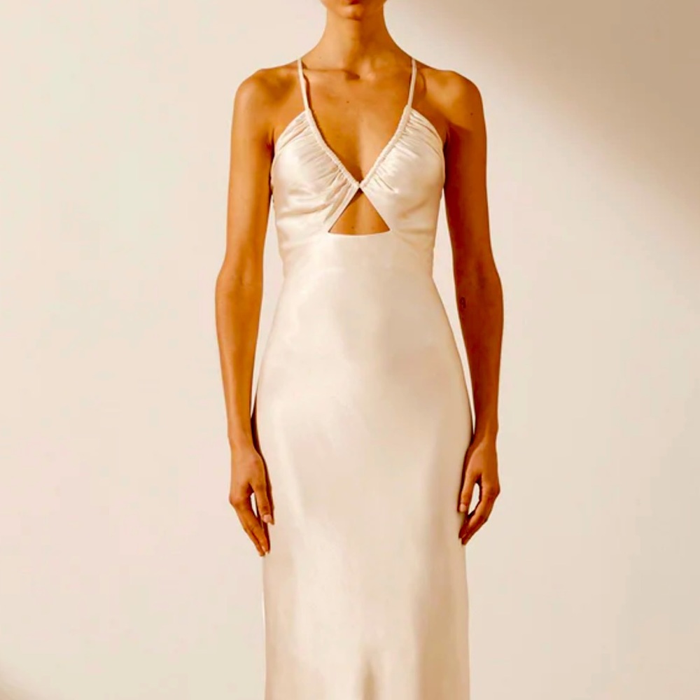 Shona Joy LA LUNE RUCHED BODICE MAXI DRESS - CREAM